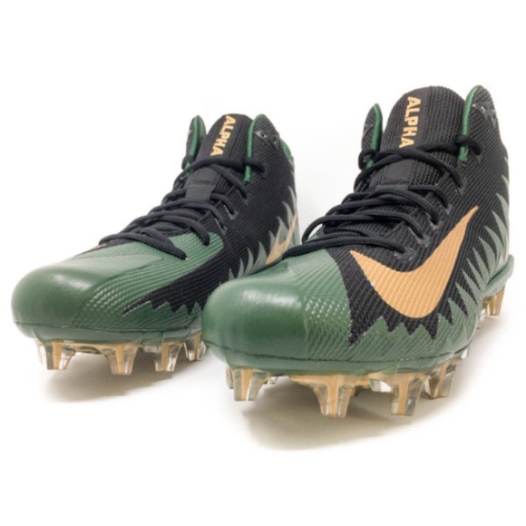 green and gold nike football cleats
